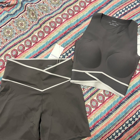 Gray Women's Sport bra and short set - Picture 1 of 4